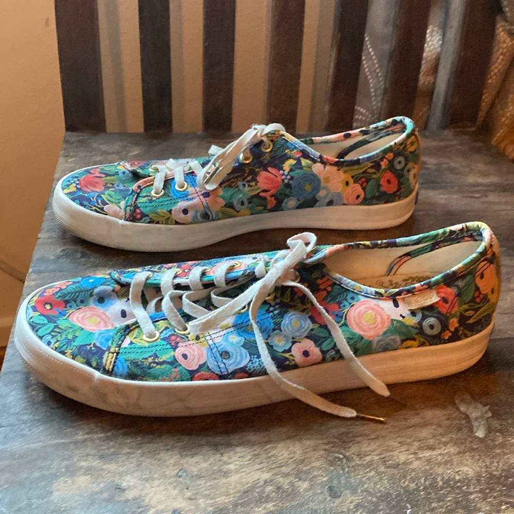 Keds Floral Tennis Shoes Women Size 10